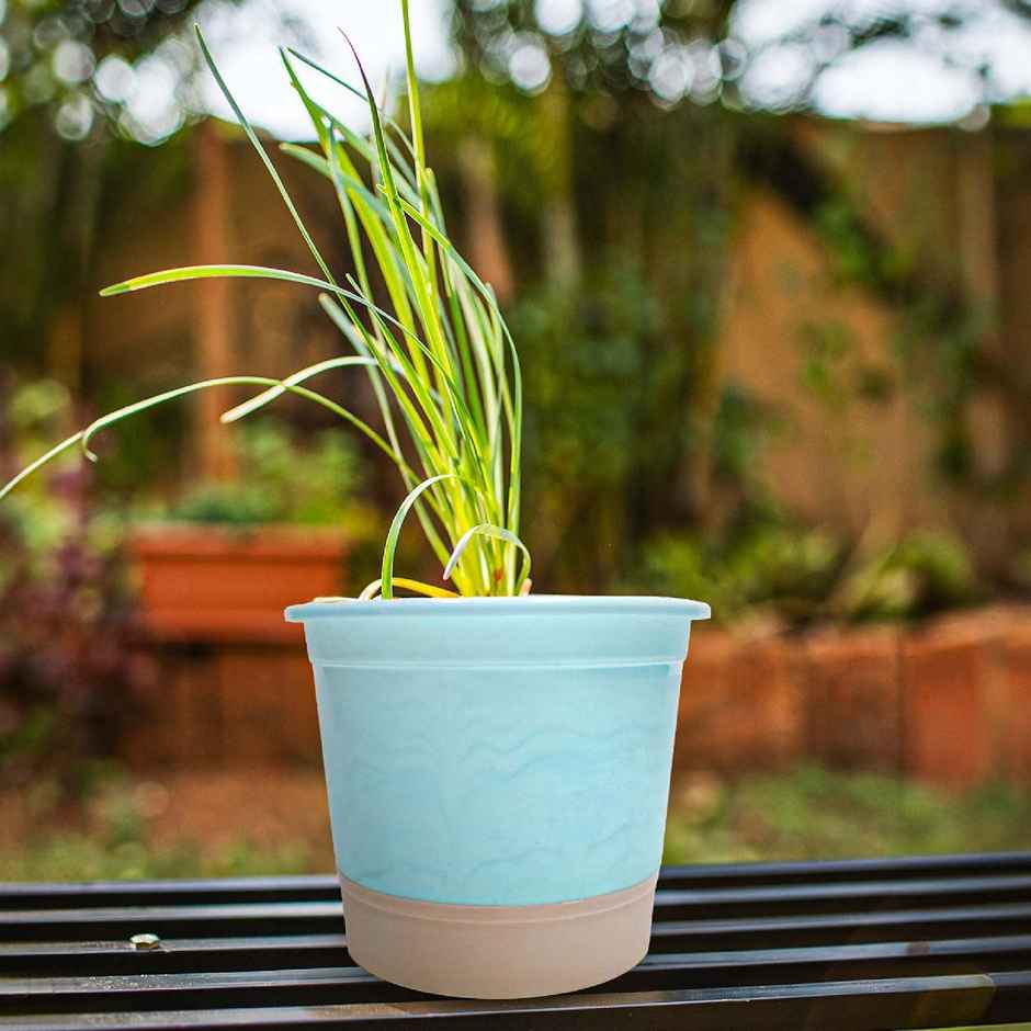 10club Self Watering Plastic Pot - Mint Beige