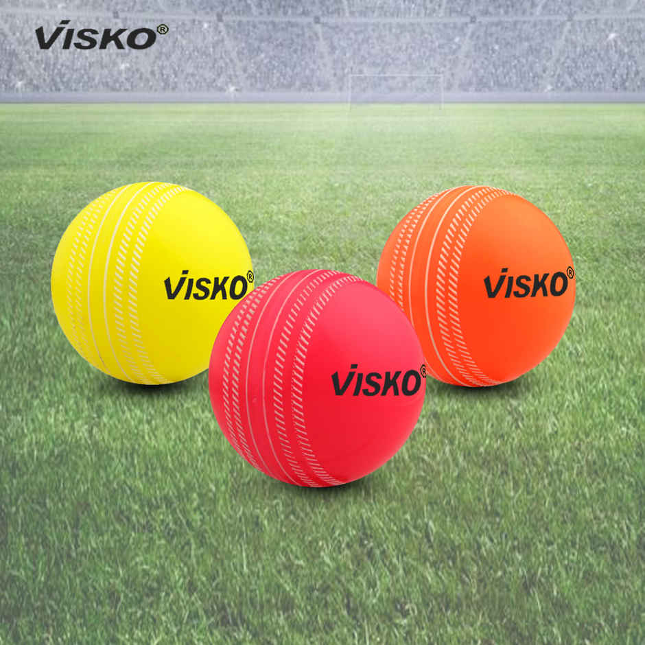 Visko Synthetic Cricket Wind Ball | Heavy | Floro,Orange & Pink