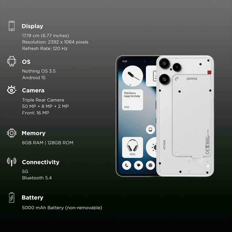 Nothing Phone (3a) Lite (White, 128 GB) (8 GB RAM)