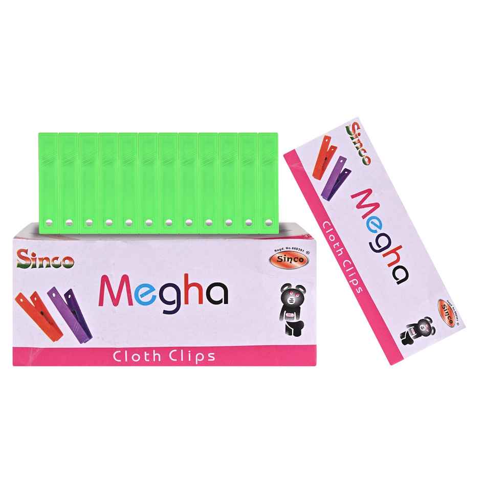 Sinco Megha Cloth Clips / Cloth Pegs - Pack of 1 (12 Pieces) - Green