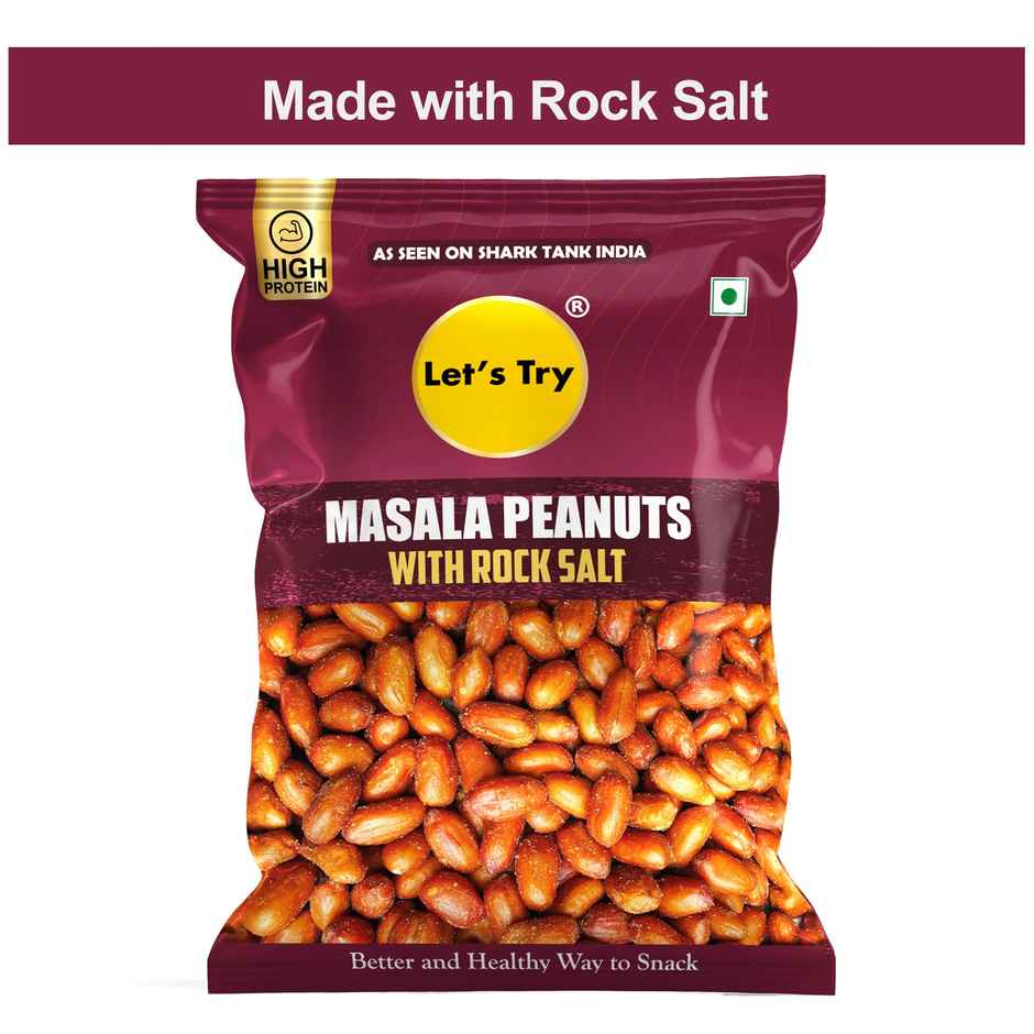 Let's Try Masala Peanuts with Rock Salt | 100% Groundnut Oil | High Protein | No Palm Oil