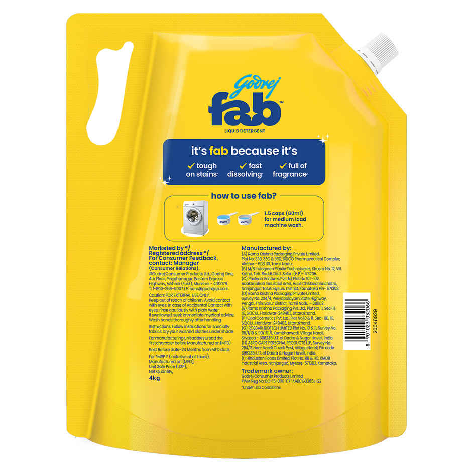 Fab Front Load Liquid Detergent