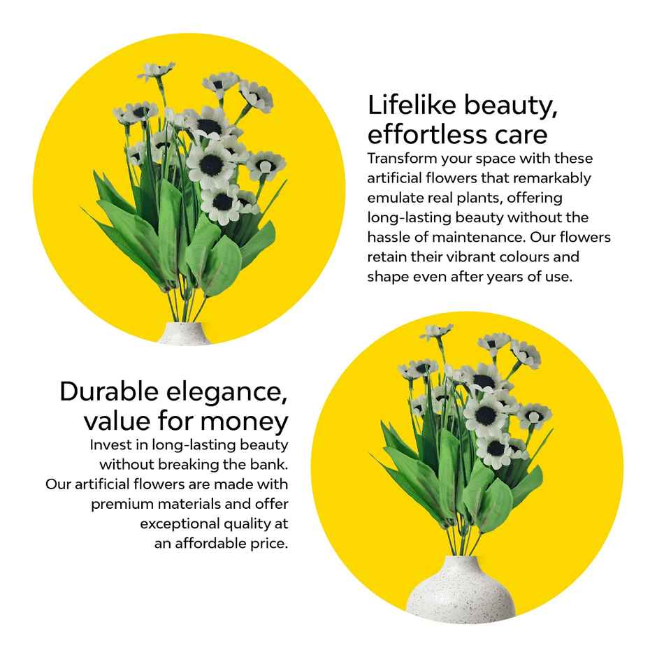 10club Artificial Daisy Flowers | White Daisy Flowers