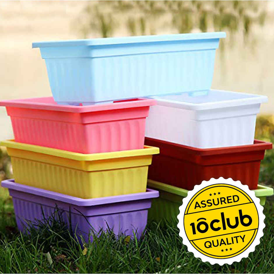 10club 14 Inch Plastic Window Planter Set Of 1 - Green