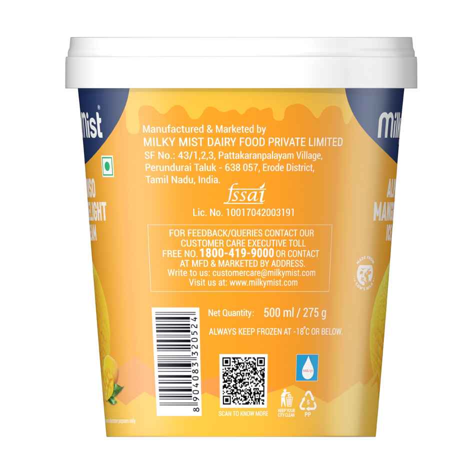 Milky Mist Alphonso Mango Delight Ice Cream Tub