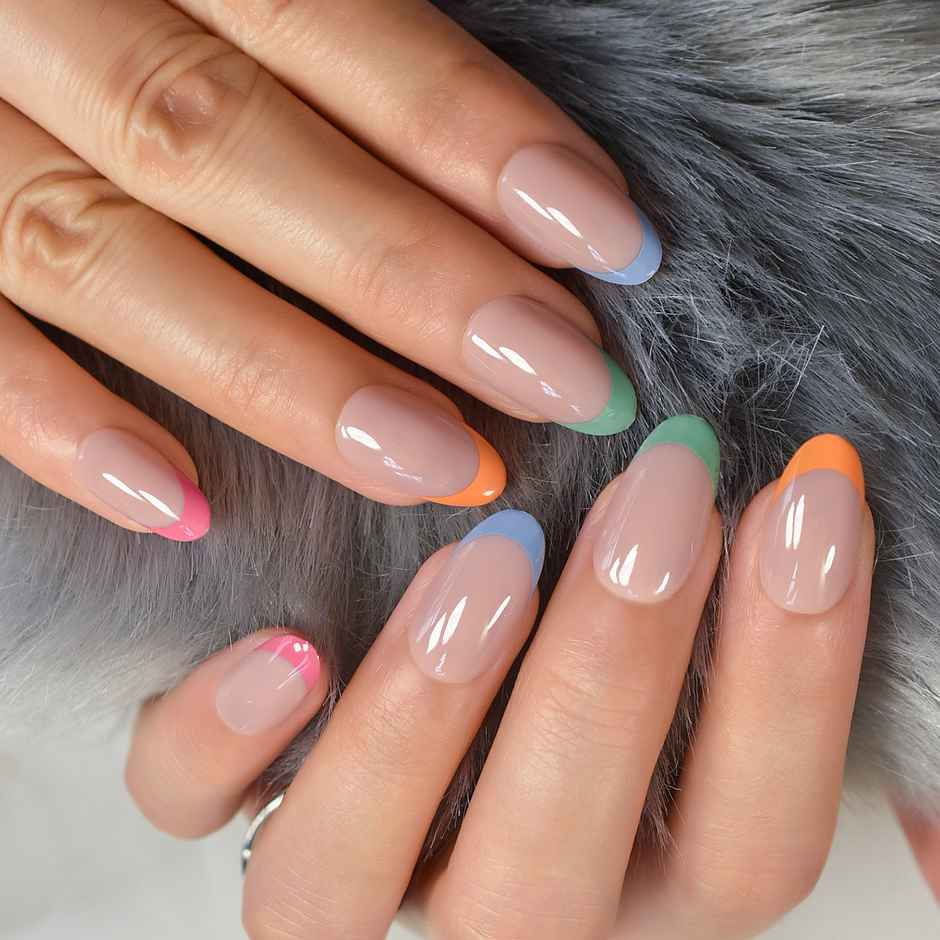 Gush Beauty Nailed It | Reusable Luxury Press On Nails | Short Round | Spring | Multicolour