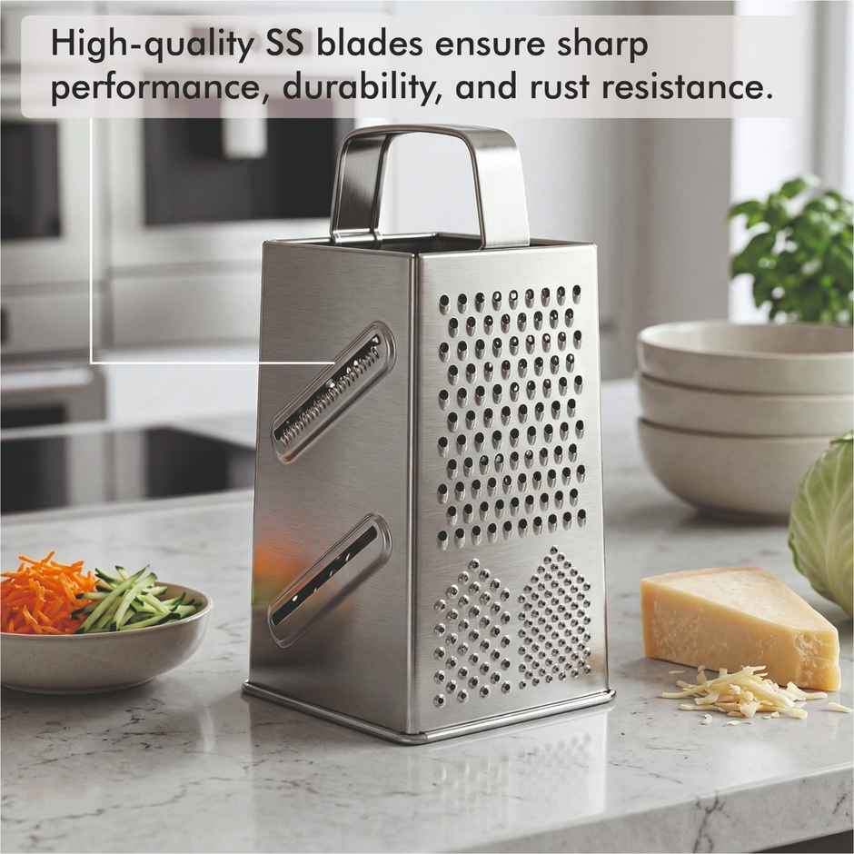KVG Stainless Steel 7 In 1 Grater | Carrot Grater | Garlic & Ginger Grater | Slicer Cutter