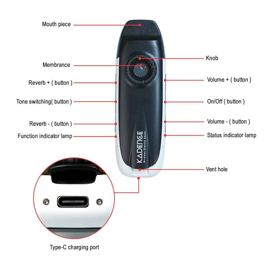 Kadence Professional Electric Kazoo - Wireless Performance Instrument - With Tone Control | Dk-18