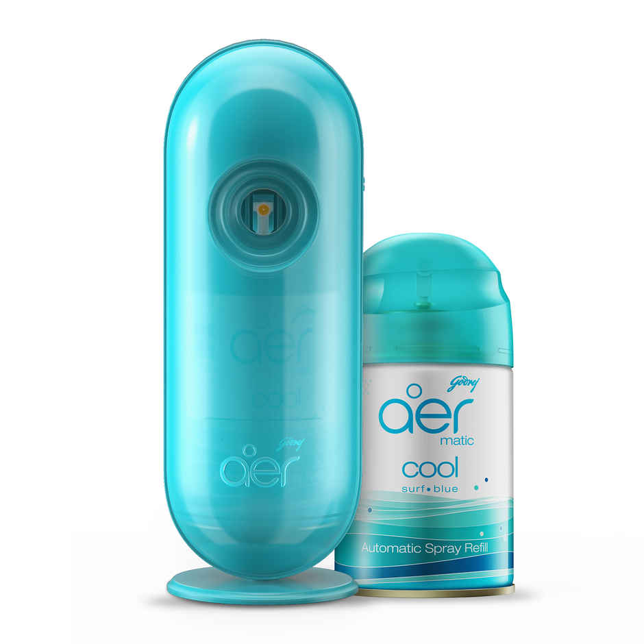 Godrej Aer Matic Cool Surf Blue Automatic Room Fresheners | Kit (Machine + 1 Refill)
