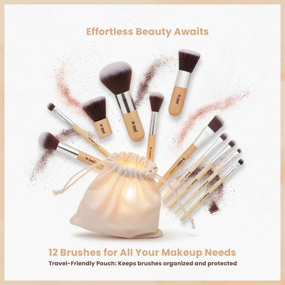 Bronson Professional Makeup Brush Collection | Synthetic Brushes with Storage Bag