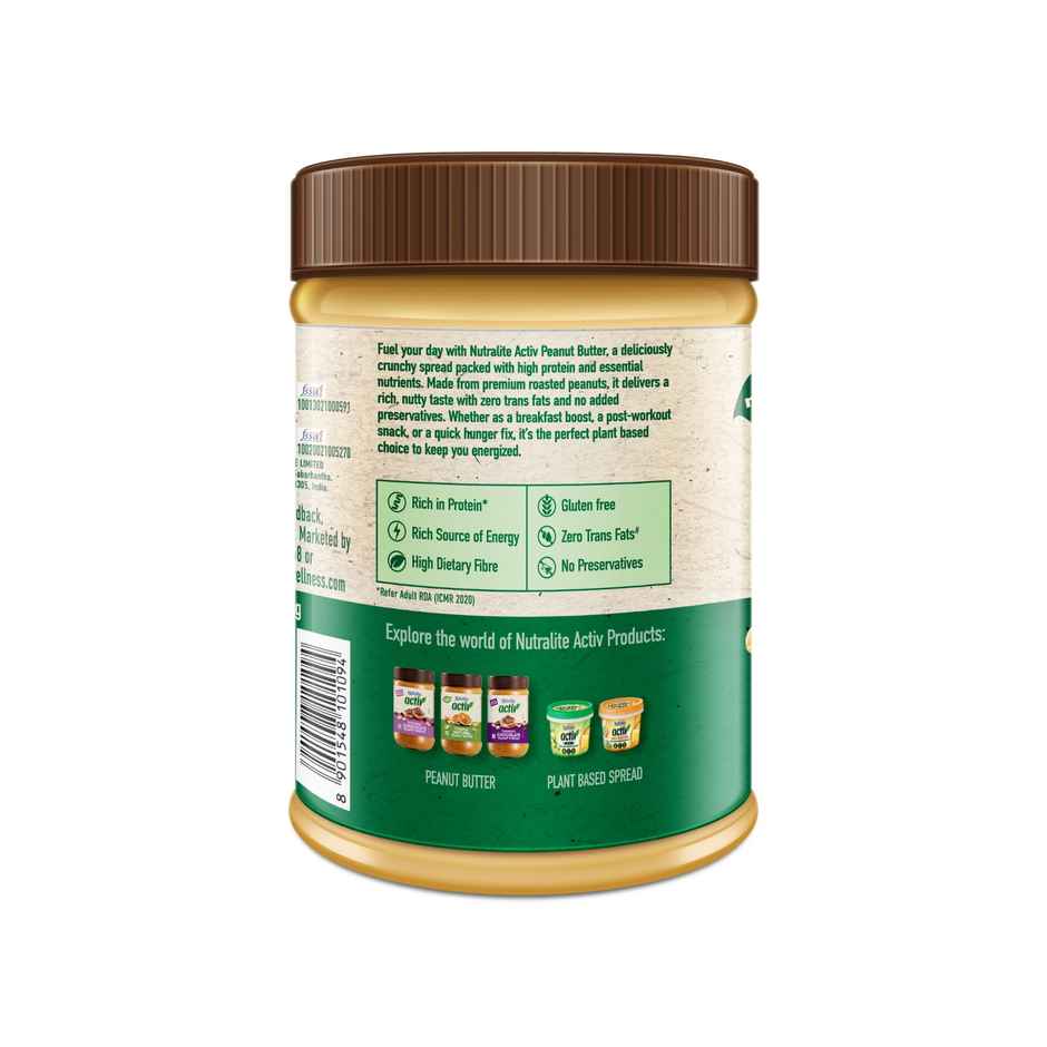 Nutralite Activ Peanut Butter Plant Based Protein Source Natural Crunchy