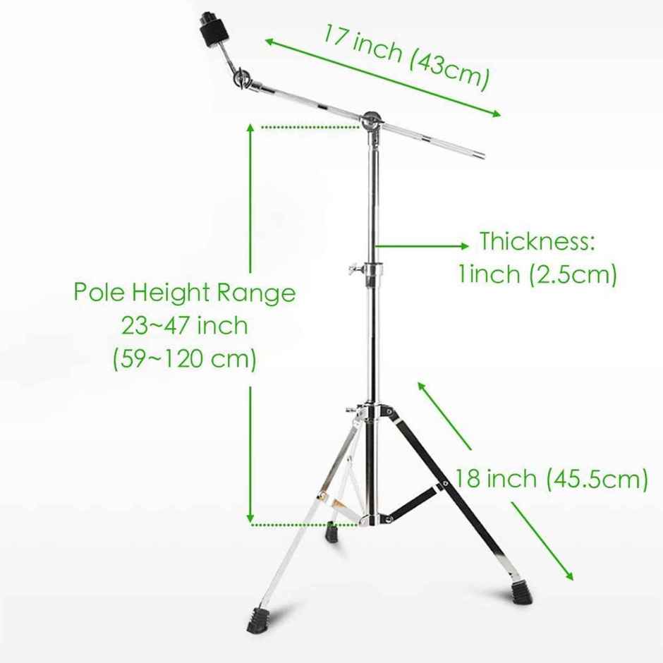 Kadence Double-Braced Cymbal Boom Stand | Medium Weight Boom Stand | Gearless Unilock Cymbal Tilter