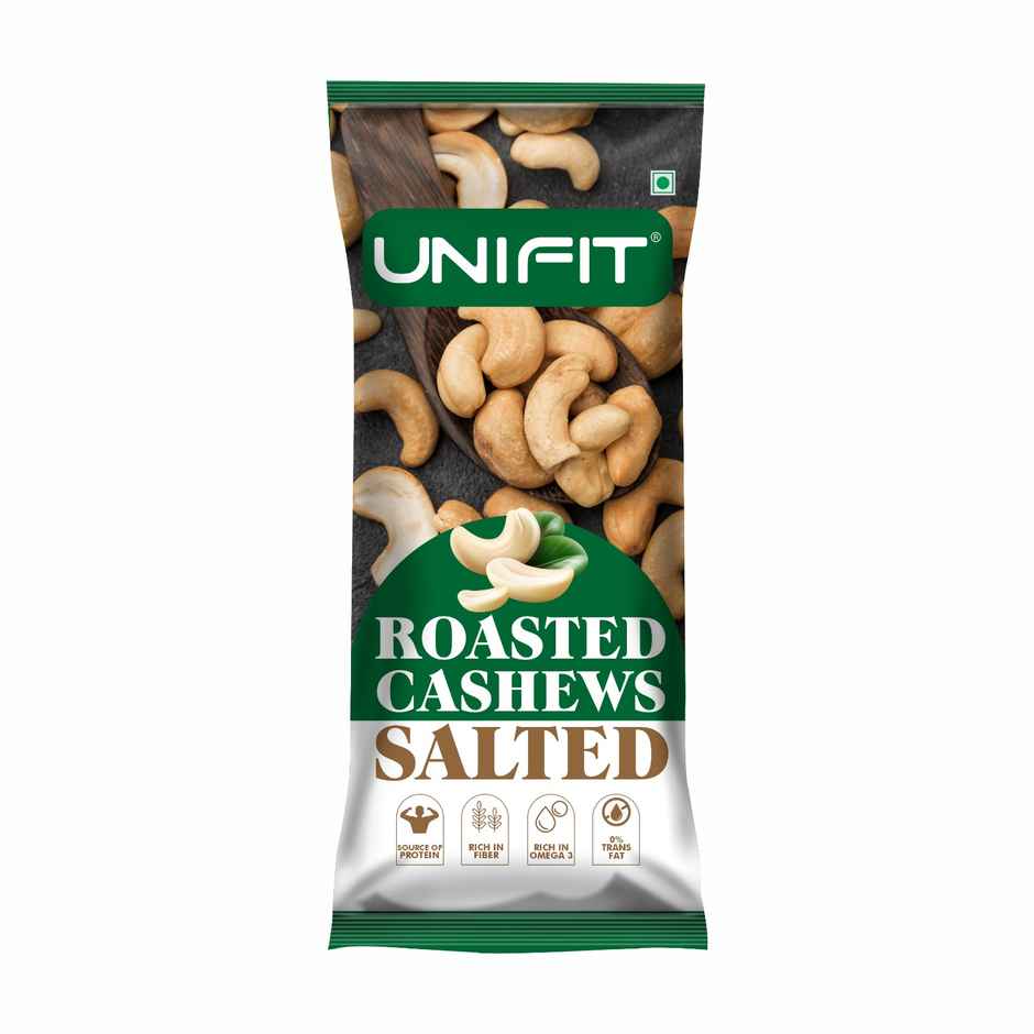 Unifit Salted Cashews | Crunchy Roasted Snack | Protein & Fibre Rich