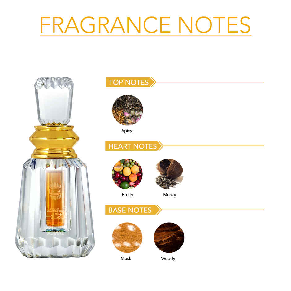 Ajmal Oudh Mukhallat Attar Concentrated Perfume Oil | Long Lasting Premium Oud Scent