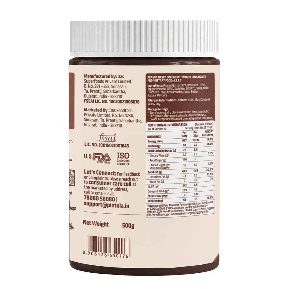 Pintola Dark Chocolate Crunchy Peanut Butter