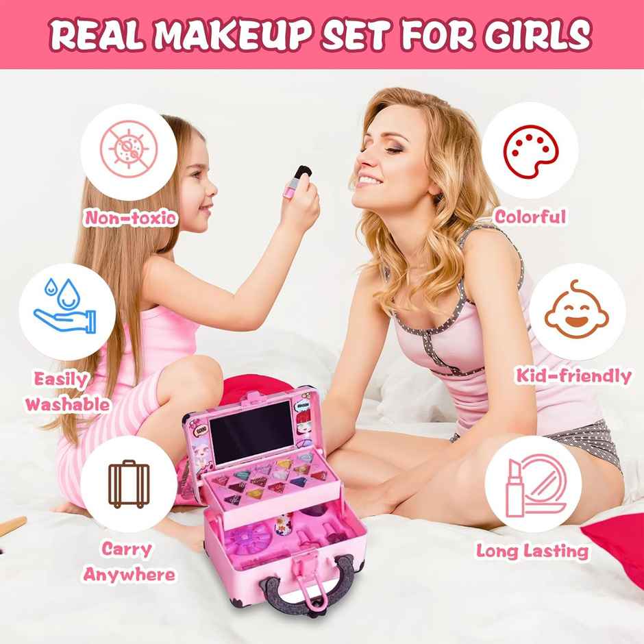 Kidology Kids Makeup Kit for Girl, Unicorn Toys for Girl Real Washable Makeup Girls Princess Play