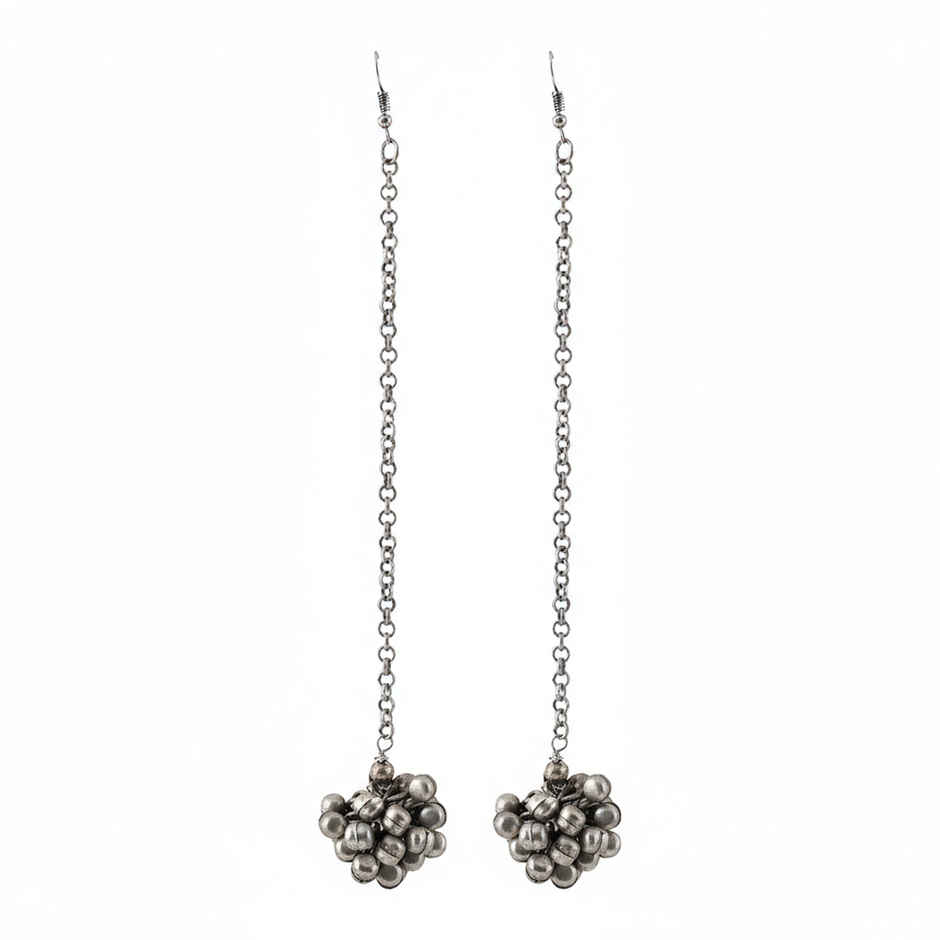 Teejh Teejh Aamna Ghungroo Silver Oxidised Earring