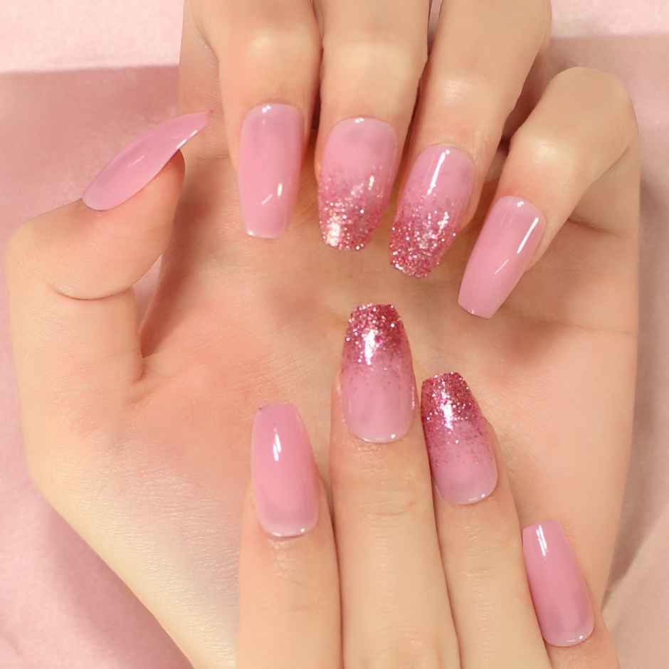 Gush Beauty Nailed It | Reusable Luxury Press On Nails | Long Coffin | Weekend | Pink
