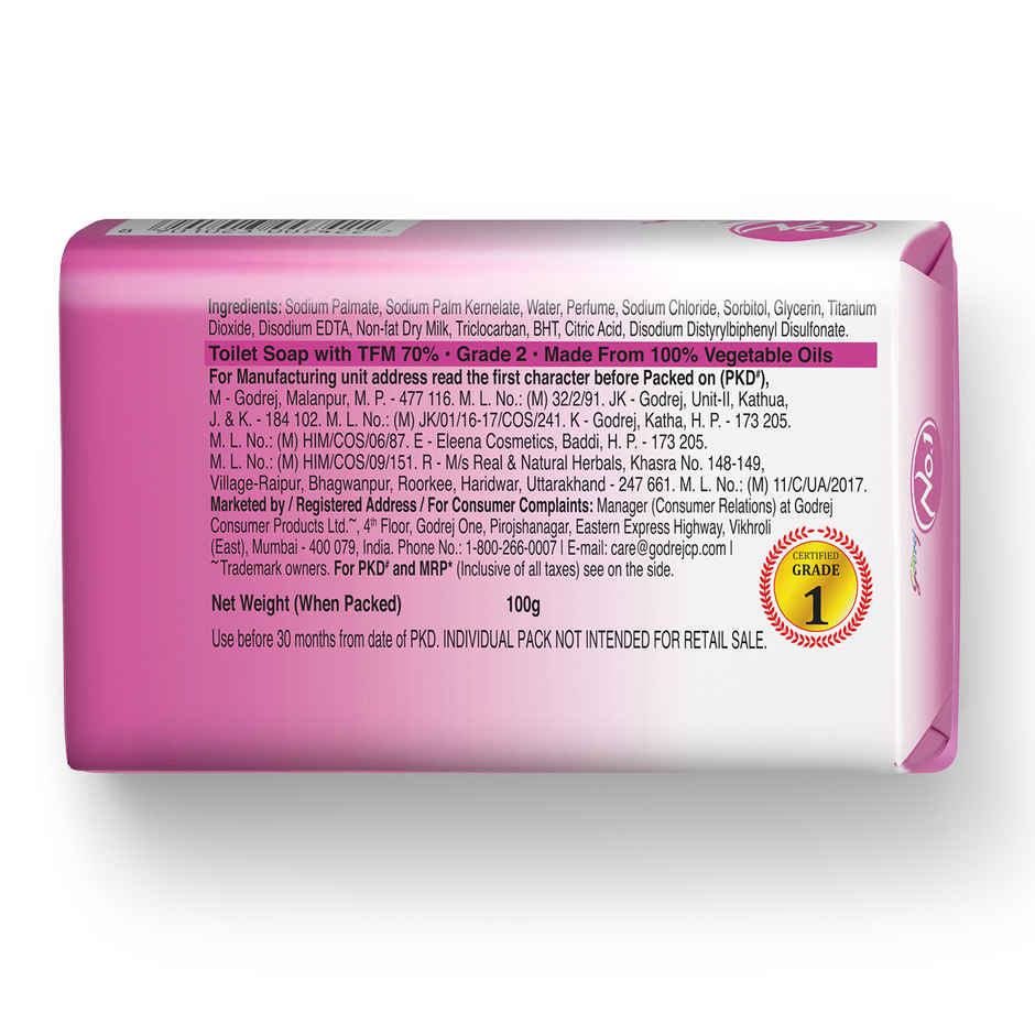 Godrej No.1 Bath Soap - Jasmine & Milk Cream
