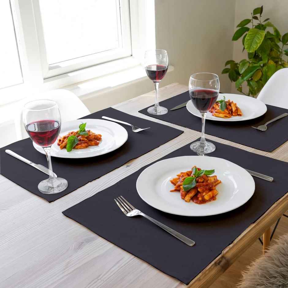 Lushomes Table Mat - Grey | Ribbed | 13 x 19 inch