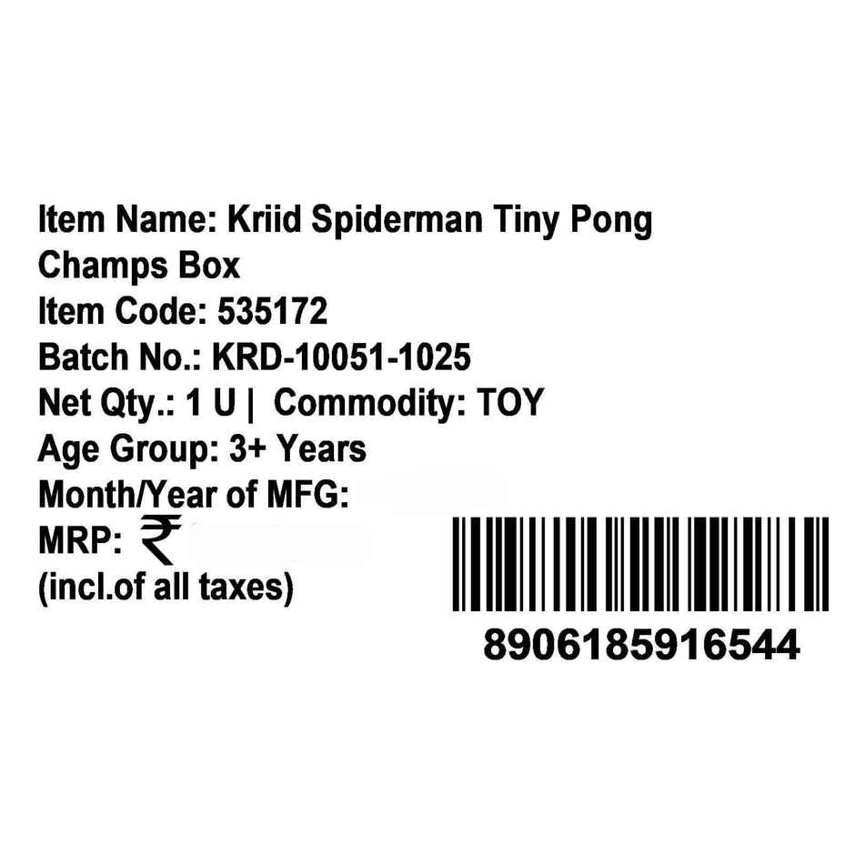 Kriiddaank Spiderman Tiny Pong Champs Box