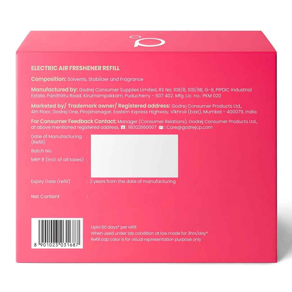 Godrej aer Plug Electric Air Freshener Refills | Rose Blossom