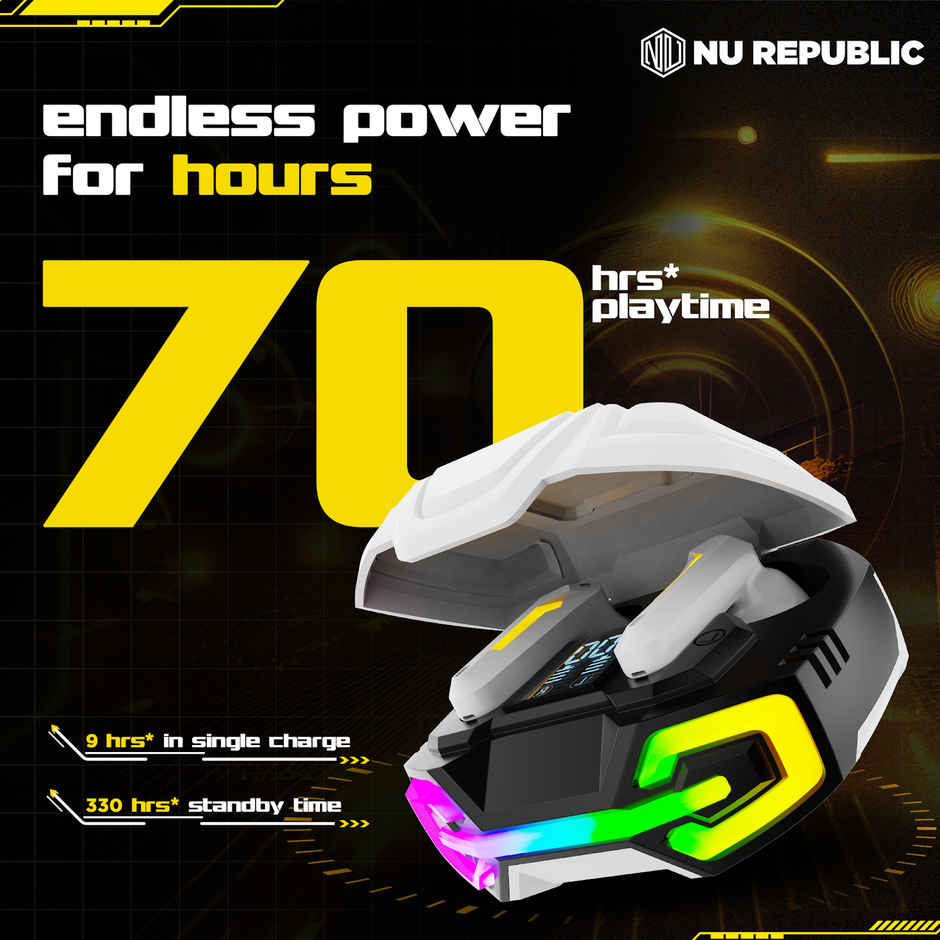 Nu Republic Cyberstud X7 ANC TWS Earbuds (White)