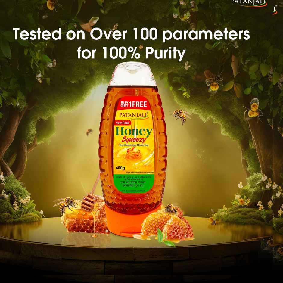 Patanjali Natural Honey Squeeze Pack- No Added Sugar