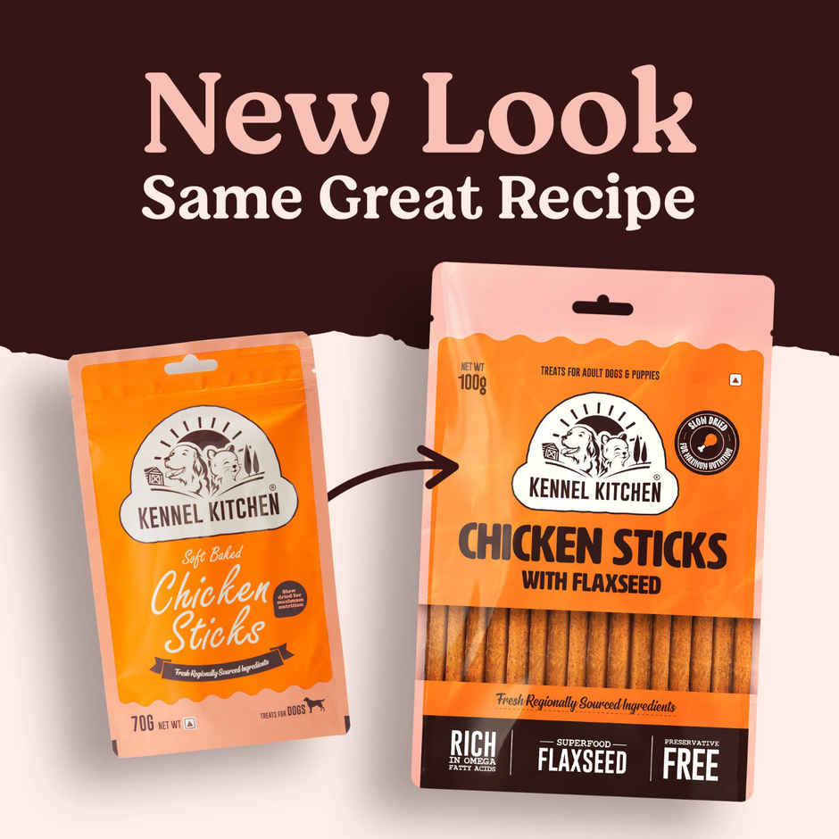 Kennel Kitchen Soft Baked Chicken Sticks with Flaxseed Treats for Dogs