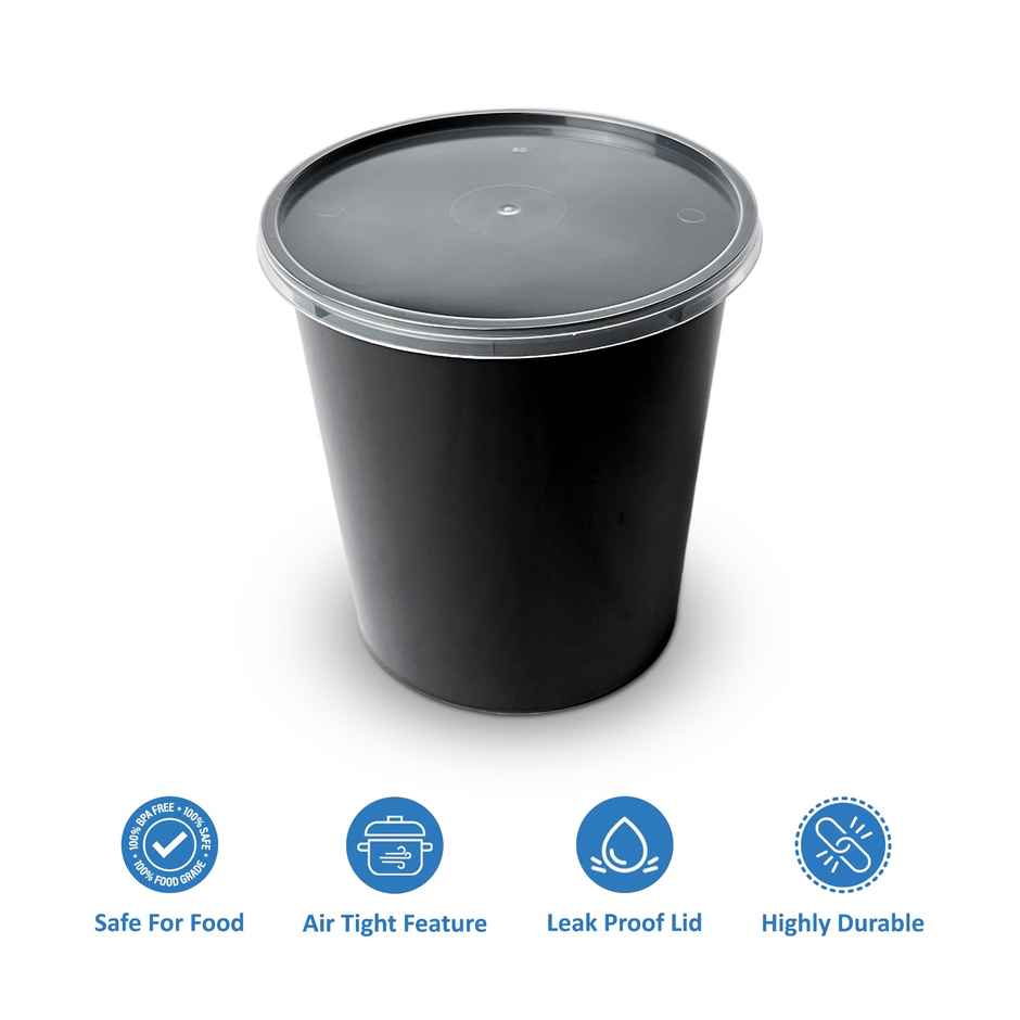 CREW4 Seal Reusable Plastic Containers with Lids for Food Storage - 1 L
