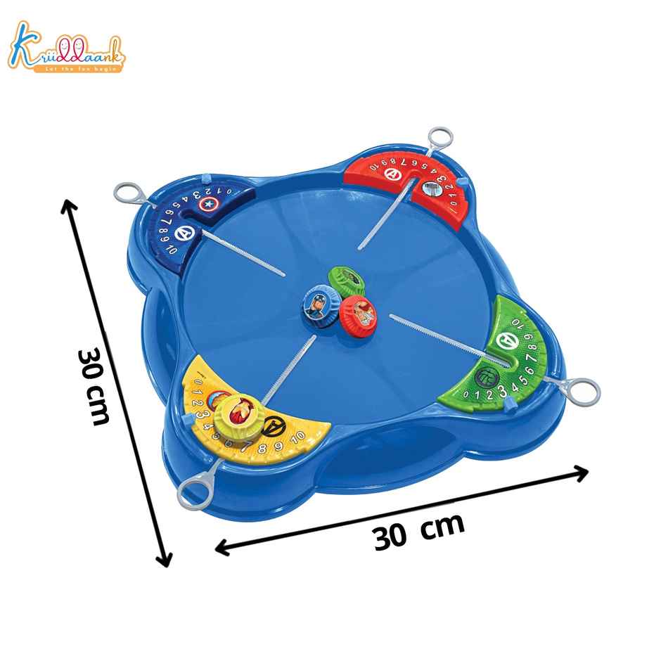 Kriiddaank Marvel Avengers Top Battle with  1 Playing Base, 4 Rip Cords & 4 Tops, Spinning Tops Set