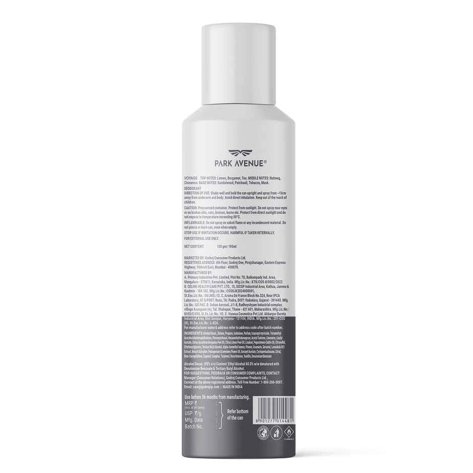 Park Avenue Voyage Deodorant Spray for men