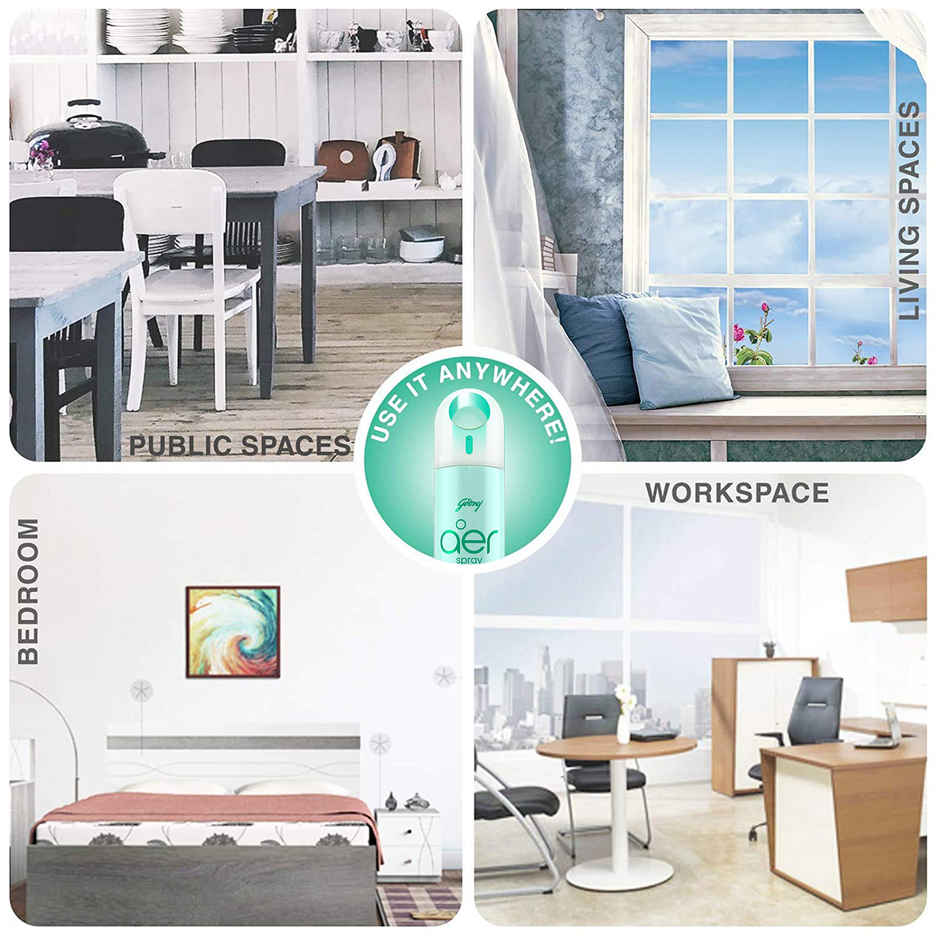 Godrej Aer Room Freshener Spray - Morning Misty Meadows(220ml) & Godrej Aer Room Freshener Spray - Fresh Lush Green(240ml) Combo