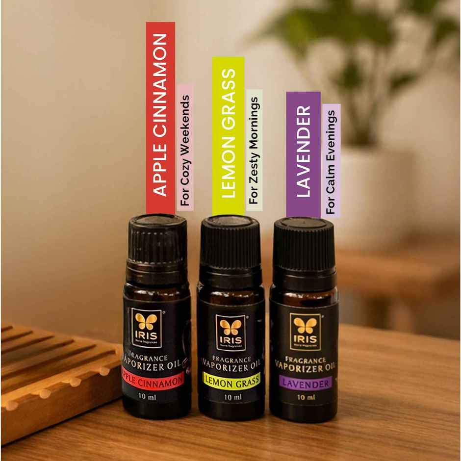 IRIS Premium Black Ceramic Vaporizer Set | 3 Assorted Oils | 30 ml