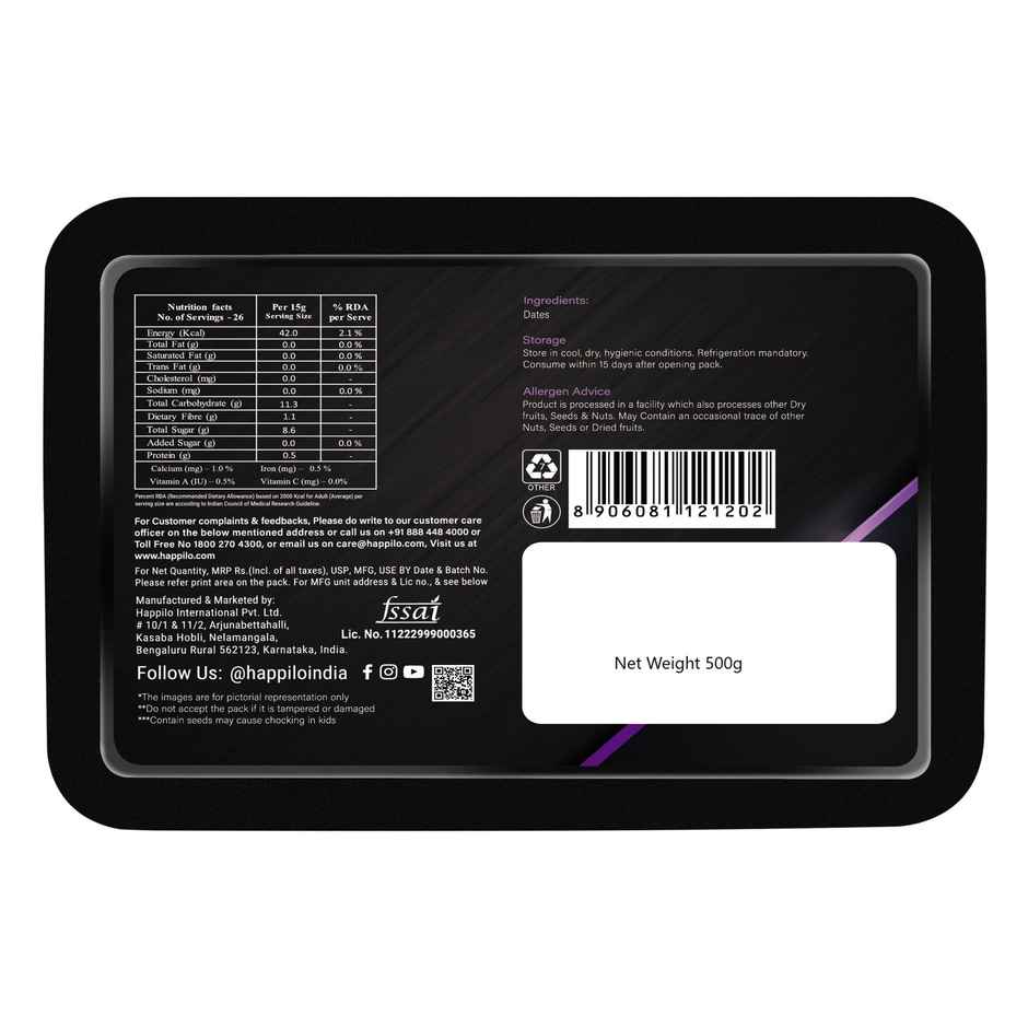 Happilo Kimia Dates | Supersoft Khajur | No Added Sugar | Dry Fruits