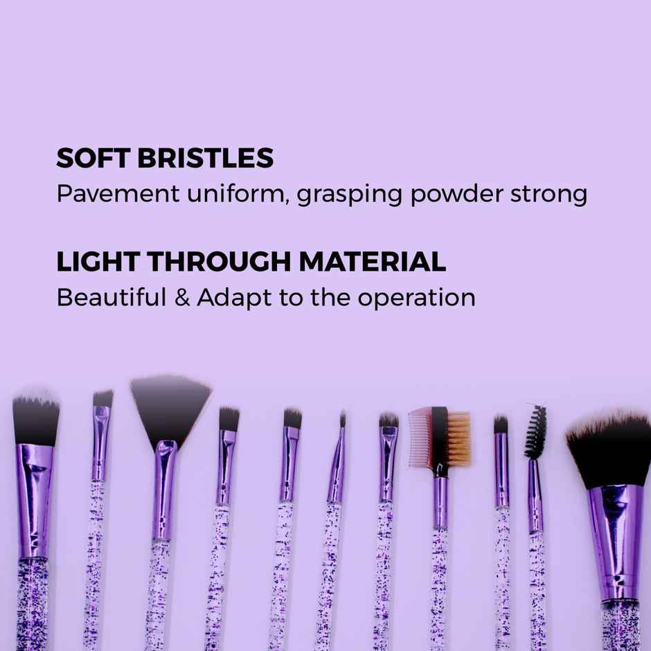 Beautiliss Glitter Dust Makeup Brush Set with Shimmer Storage Case