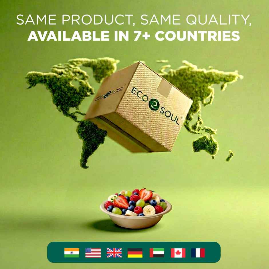 ECO SOUL | Bagasse Disposable Bowls | 350 ml | Round | 10 Count