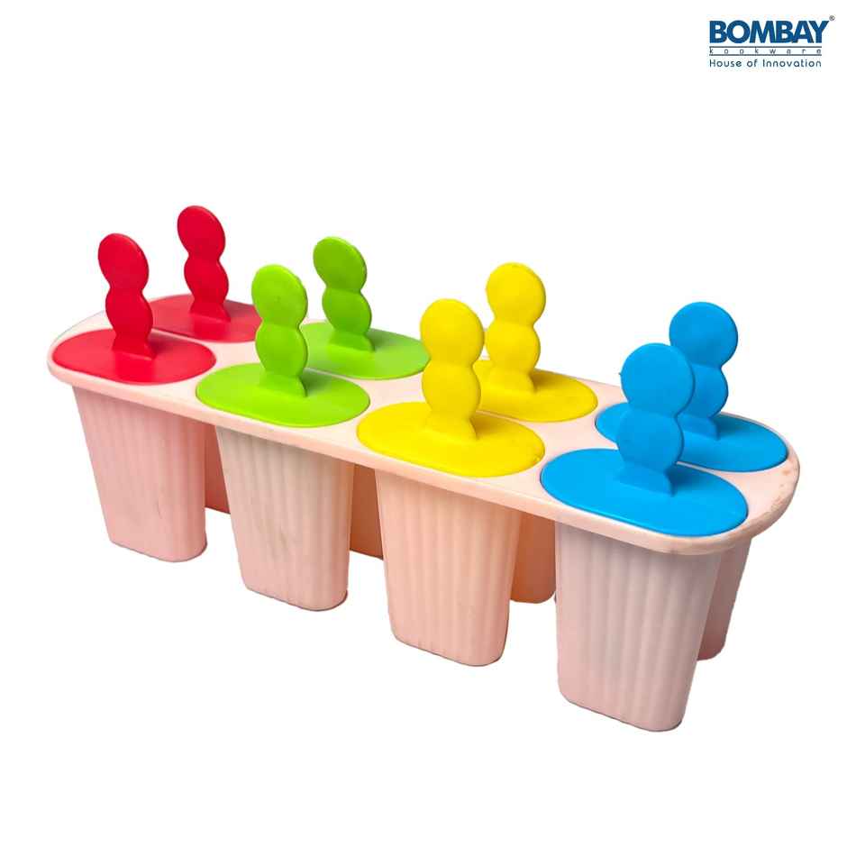 Bombay Kookware Manual Ice Cream Maker | 8 Popsicles Pink Colour Base