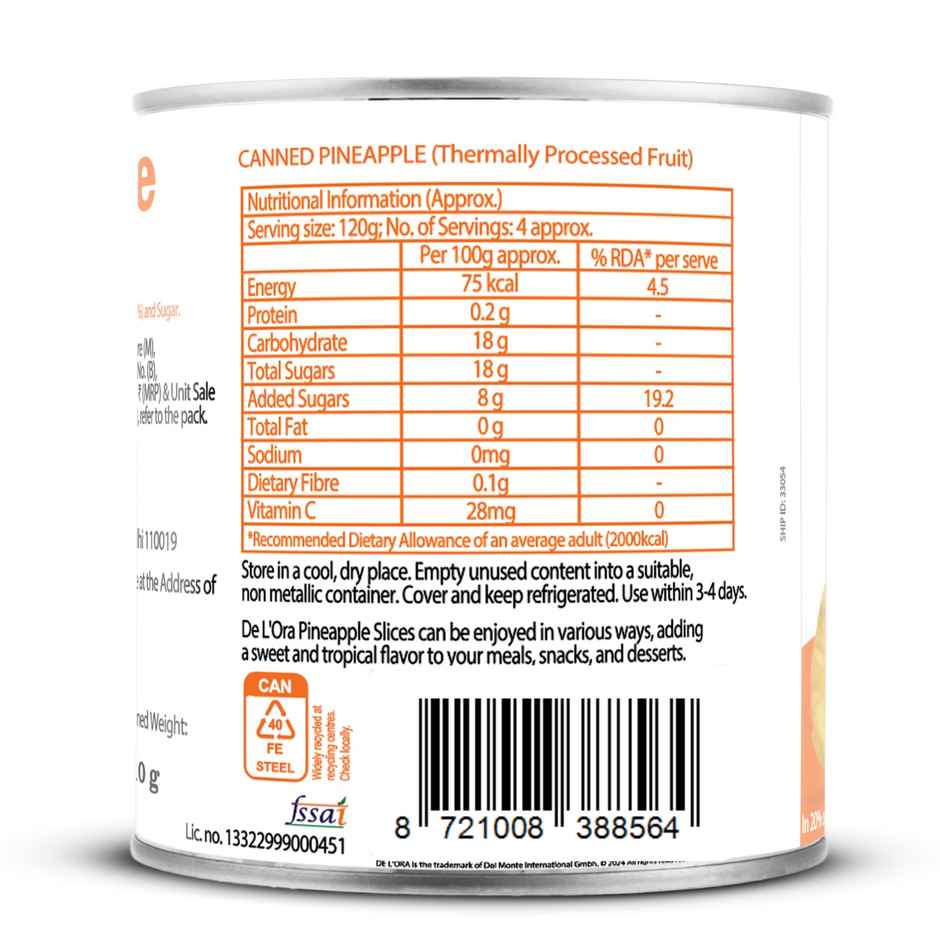 De'lora Pineapple Slices in Syrup