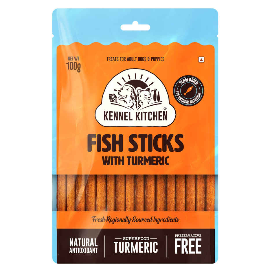 Kennel Kitchen Soft Baked Fish Sticks with Turmeric Treats for Dogs