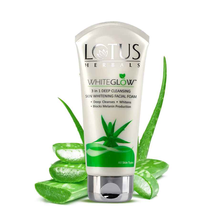 Lotus Herbals Whiteglow 3 In 1 Deep Cleansing Skin Whitening Facial Foam