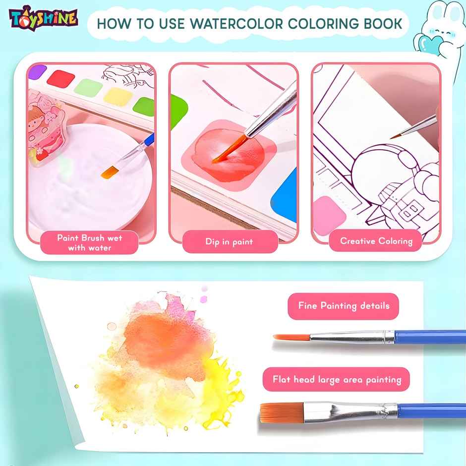 Toyshine Painting & Drawing Book with Brush DIY Art Kit for Kids