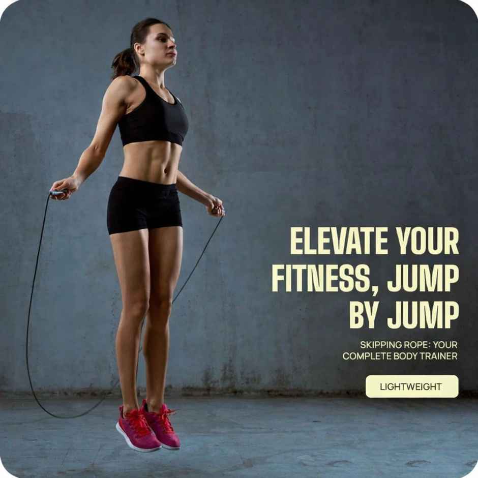Mayor Fitness Adjustable Skipping Rope Tangle Free Jumping Rope | Freestyle Skipping Rope | Black