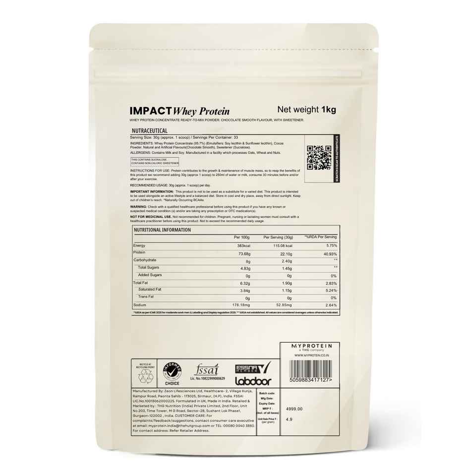 Myprotein Impact Whey Protein Powder | Chocolate Smooth