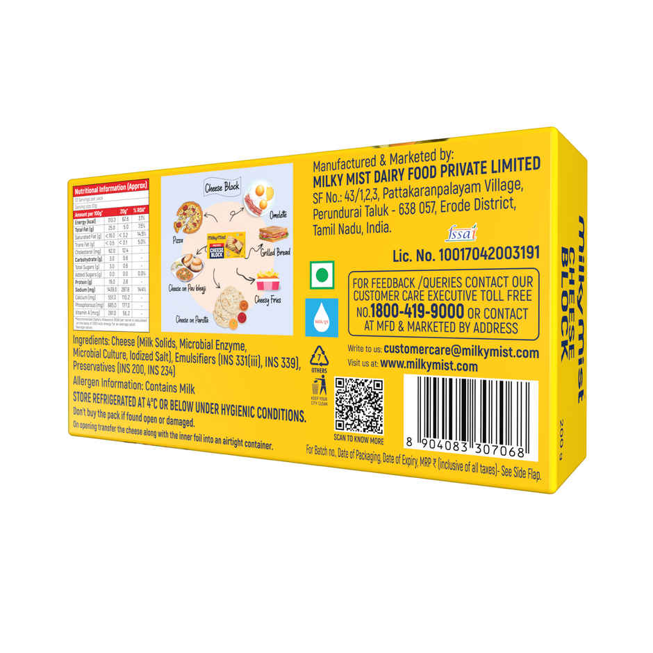Milky Mist Processed Cheese- Block