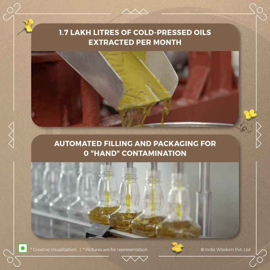 Indic Wisdom Cold Pressed Mustard Oil | Pure & Unrefined Sarson Oil