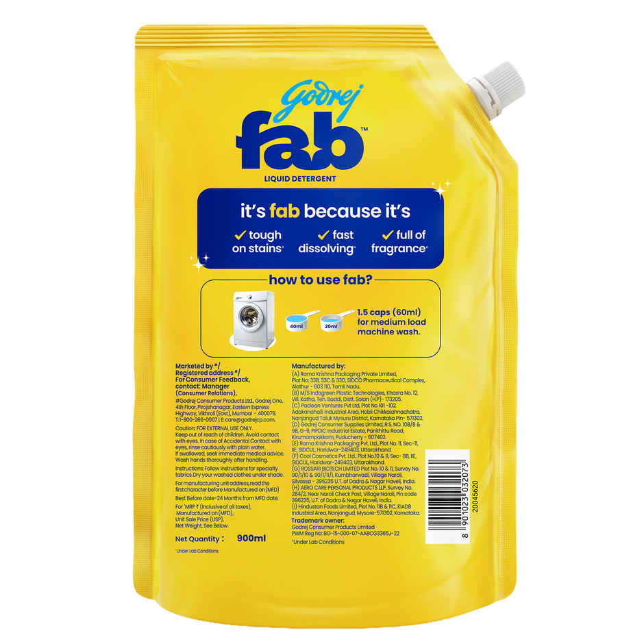 Fab Front Load Liquid Detergent