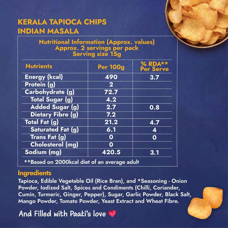 Sweet Karam Coffee Indian Masala Tapioca Chips / Wafers