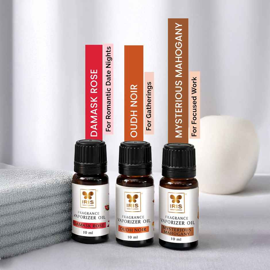 IRIS Premium White Ceramic Vaporizer Set | 3 Assorted Oils | 30 ml