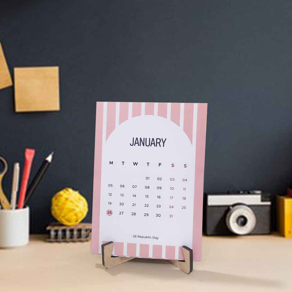 Papboo A7 Desk Calendar with MDF Stand 350 GSM